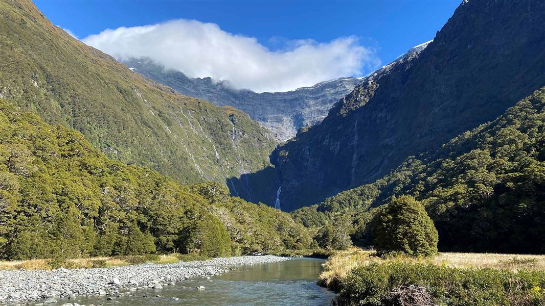 Kitchener Track to Aspiring Flats, walk in Otago