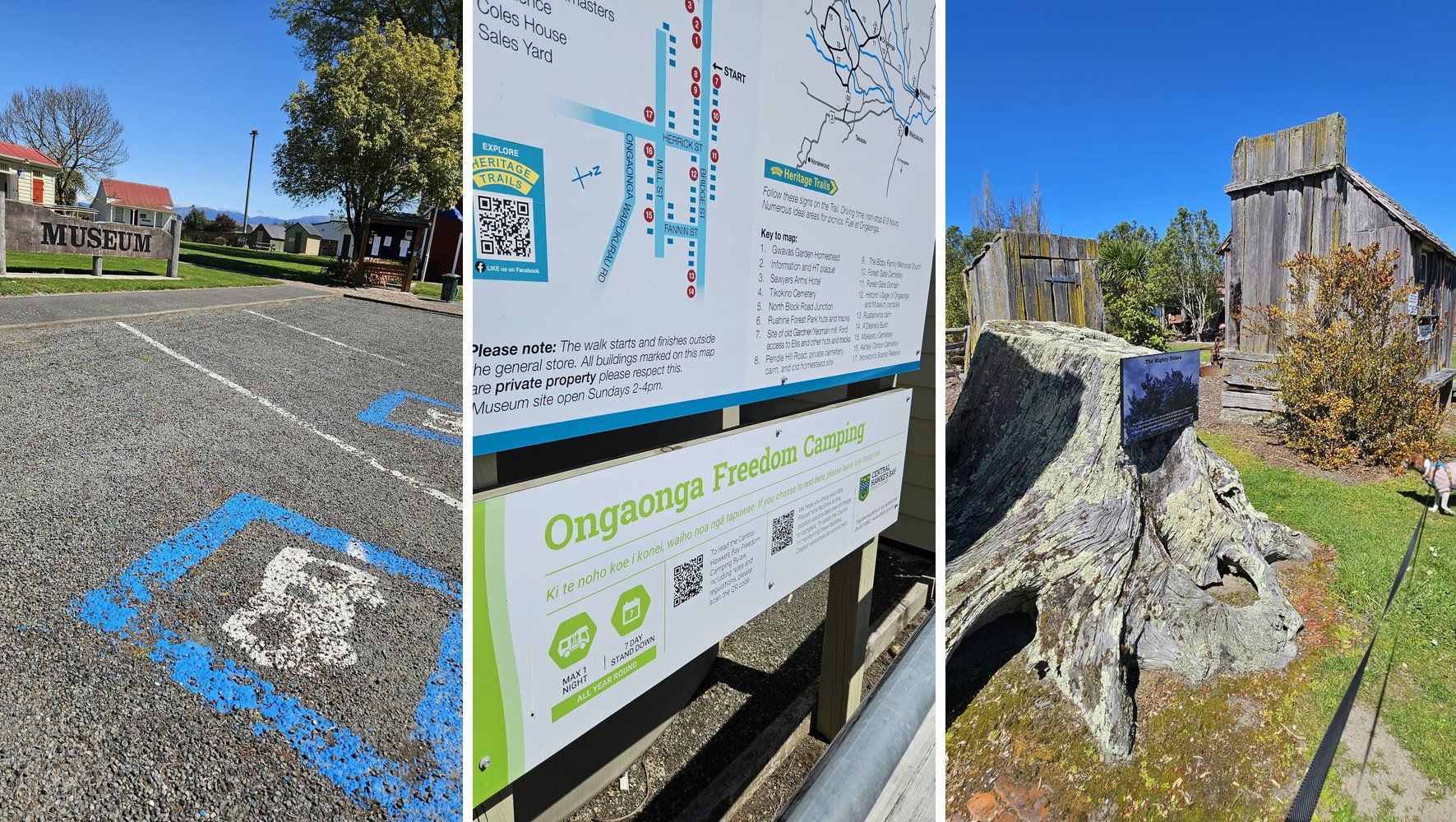 Ongaonga Museum Reserve, car park, campsite in Hawke's Bay