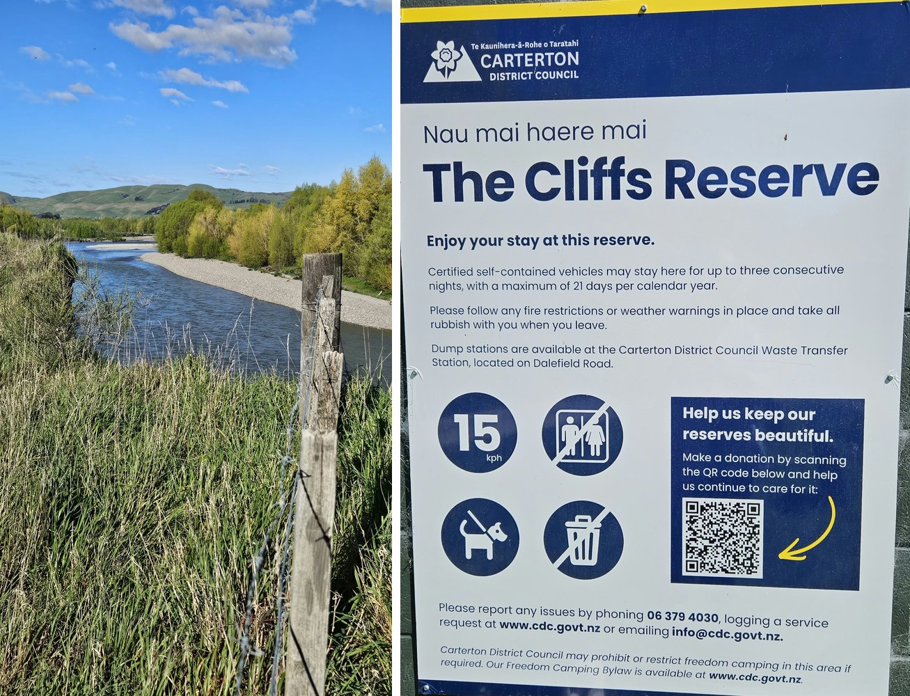 The Cliffs Reserve, campsite in Wellington